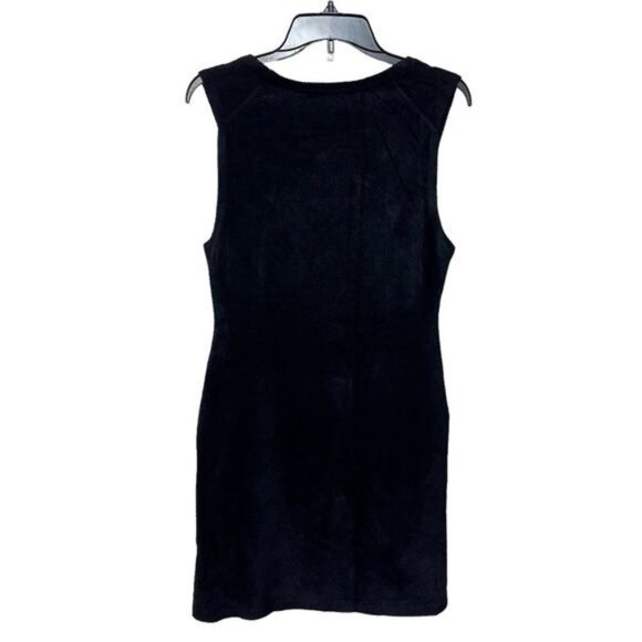 New Theory Micro Velvet Sleeveless Mini Dress in Black Size L - Picture 7 of 13